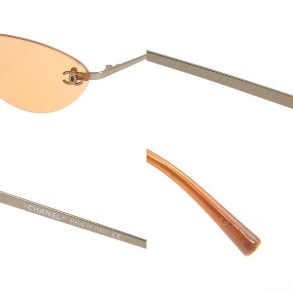 Chanel CC Logo Brown Silver Rimless 4003 - Picture 3 of 7